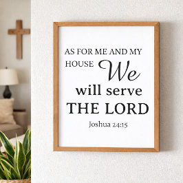 Poster Modelo de Oração Cristã Josué 24:15