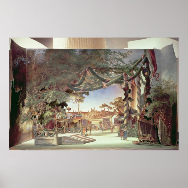 Poster Modelo de palco para a ópera "Die Meistersinger" (Frente)