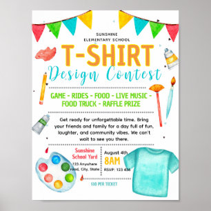 Poster modelo de panfleto de concurso de camiseta editáve