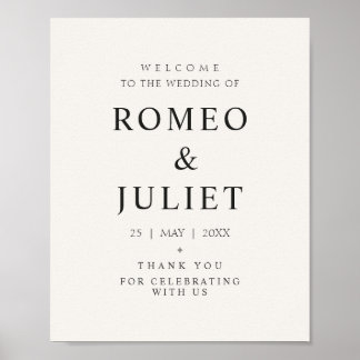 Poster Modelo de Placa de Boas-Vindas de Casamento Minima