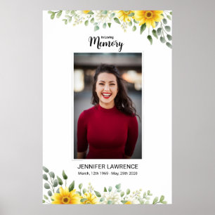 Poster Modelo de Placa de Boas-Vindas de Funeral Floral
