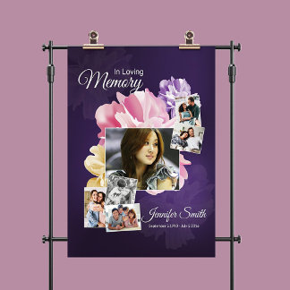 Poster Modelo de Placa de Boas-Vindas de Funeral Floral