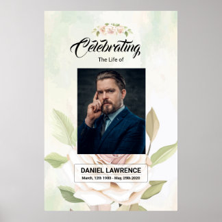 Poster Modelo de Placa de Boas-Vindas para Funeral