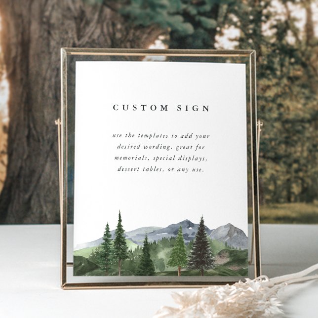 Poster Modelo de Placa de Casamento Personalizada Florest (Criador carregado)