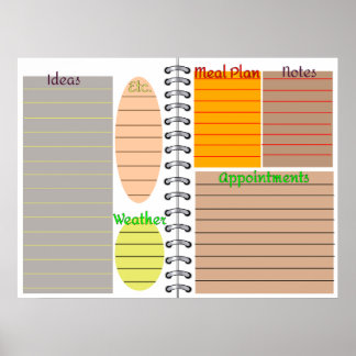 Poster Modelo de planejador digital