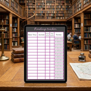 Poster Modelo de Rastreador de Leitura Digital para iPad