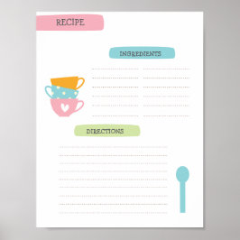 Poster Modelo de Receita A4 (Download Imediato)