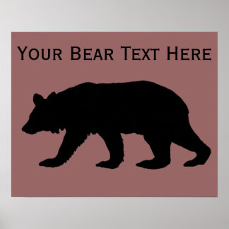 Poster Modelo de silhueta de urso preto