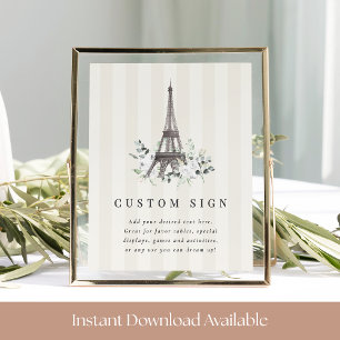 Poster Modelo de Sinal Personalizado de Chá de panela Blo