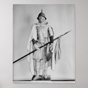 Póster Modelo de um cavalryman de Carolingian