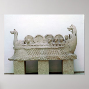 Póster Modelo de um navio que transporta o vinho no