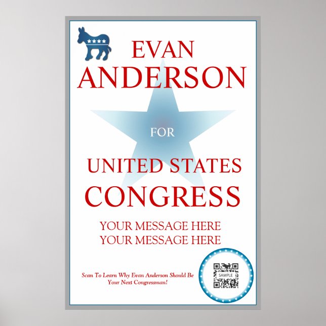 Poster Modelo Democrata Donkey (Frente)