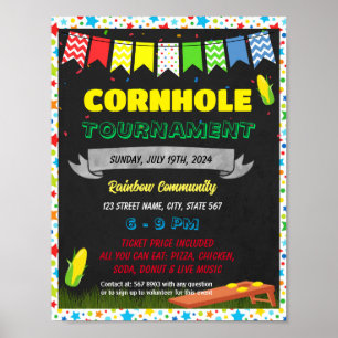 Poster Modelo do Cornhole Tournaiser Fundraiser