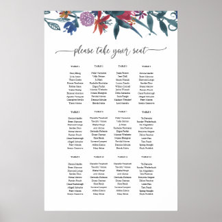 Poster Modelo do gráfico do plano de assento