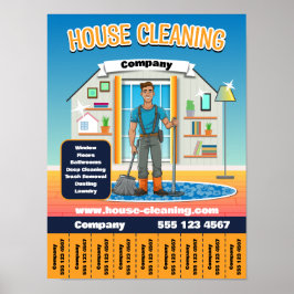 Poster Modelo do Serviço de Limpeza da Casa