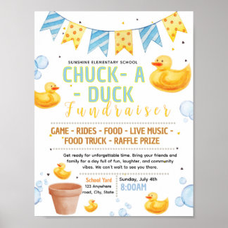 Poster Modelo editável de flyer para chuck a duck derby