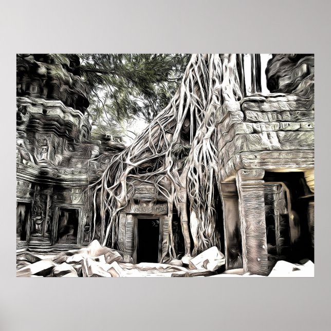 POSTER MODELO EM ANGKOR TEMPLE EM ANGKOR (Frente)