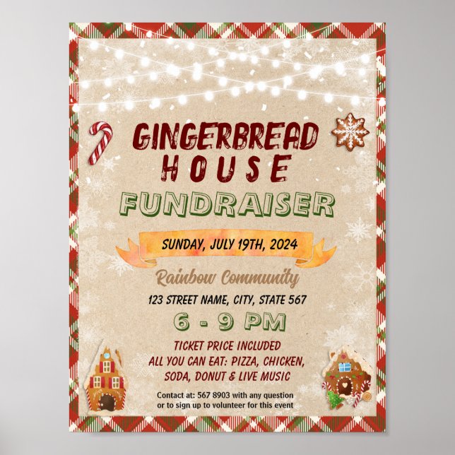 Poster Modelo escolar de competição da Casa Gingerpão (Frente)