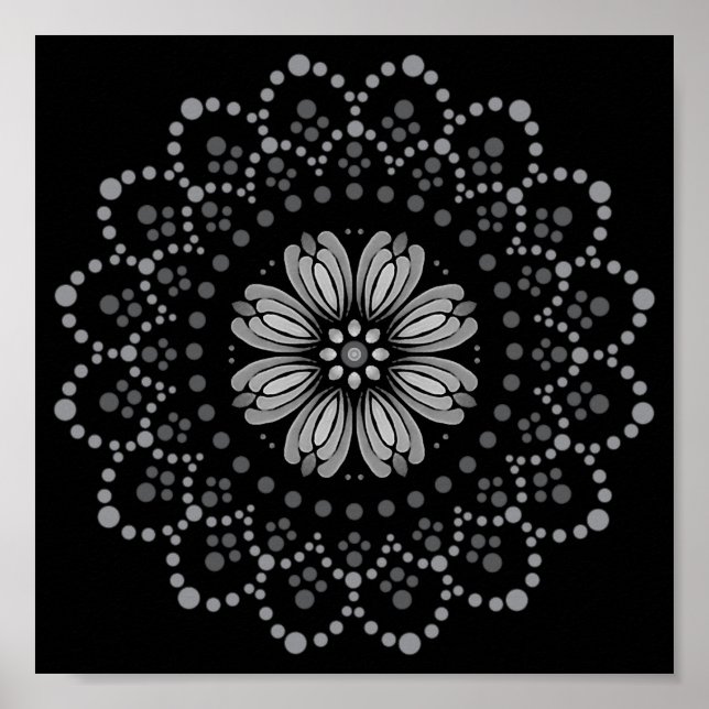 Poster Modelo Floral Mandala Elegível para Download (Frente)