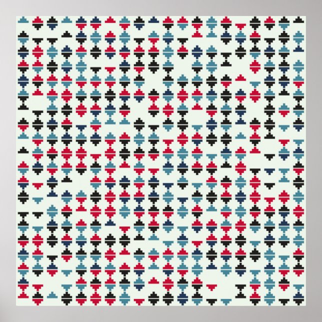 Poster Modelo geométrico sem costura - ilustração design (Frente)