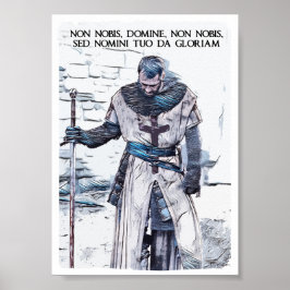 Poster Modelo Knight motto abstrato retrato
