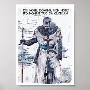 Poster Modelo Knight motto abstrato retrato