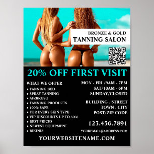 Poster Modelos Bikini, Publicidade a Tanning Salon