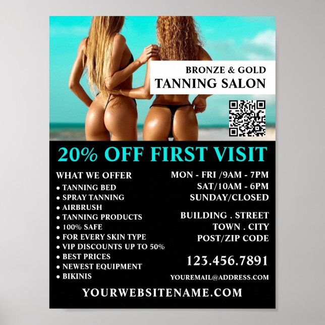 Poster Modelos Bikini, Publicidade a Tanning Salon (Frente)