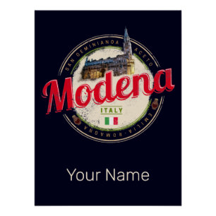 Póster Modena Emilia-Romagna Balsâmico Itália Souvenir