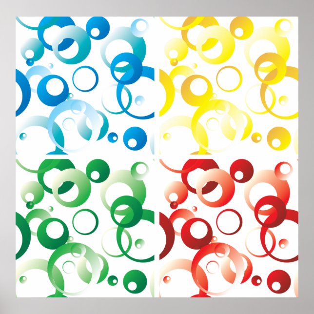 Poster Modern Abstract Colorful Bubbles Geometric Pattern (Frente)