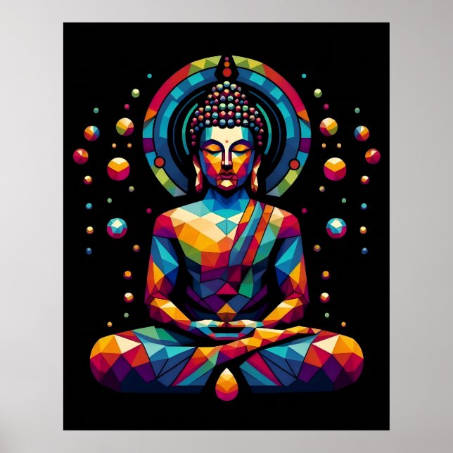 Poster Modern Abstract Geometric Art | Gautama Buddha (Frente)