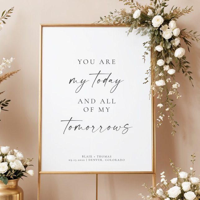 Poster Modern All My Tomorrows Wedding Welcome (Criador carregado)