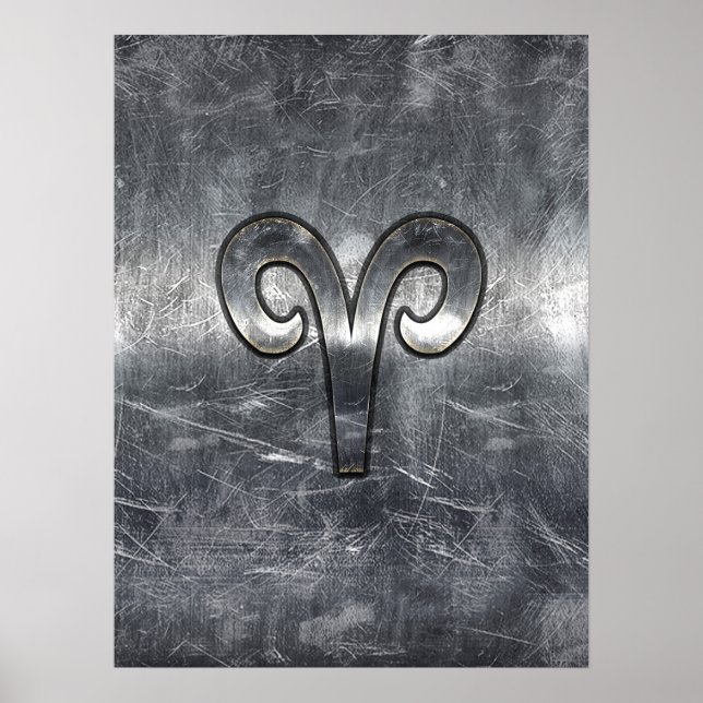 Póster Modern Aries Zodiac Sinal Grunge Estilo Desconfort (Frente)