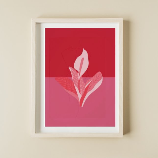 Poster Modern Art Calla Lily Red Pink (Criador carregado)