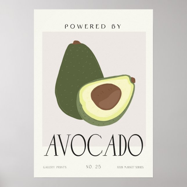 Poster Modern Avocado Wall Art Kitchen Decor (Frente)