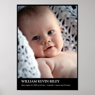 Poster Modern baby photo vertical wall hanging art black