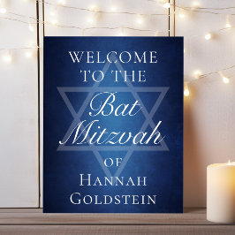 Poster Modern Bat Mitzvah Blue Star: Boas-vindas