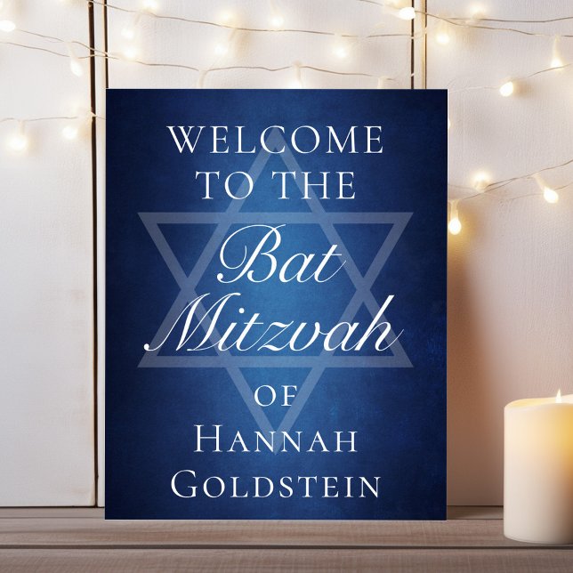 Poster Modern Bat Mitzvah Blue Star: Boas-vindas (Criador carregado)