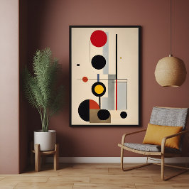 Poster Modern Bauhaus Geométrico Abstrato Art