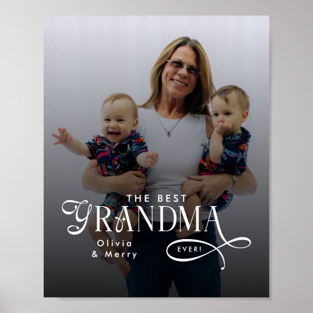 Poster Modern Best Grandma Ever Photo Personalized (Frente)