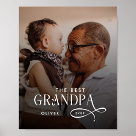 Poster Modern Best GrandPa Ever Photo Personalized