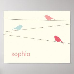 Poster Modern Birds Personalizadas Wall Art
