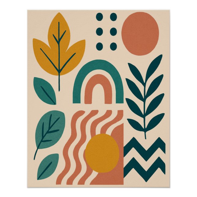 Póster Modern Boho Abstrato Nature Wall Art (Frente)