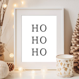 Poster Modern Boho Christmas HO HO HO HO Wall Art Impress