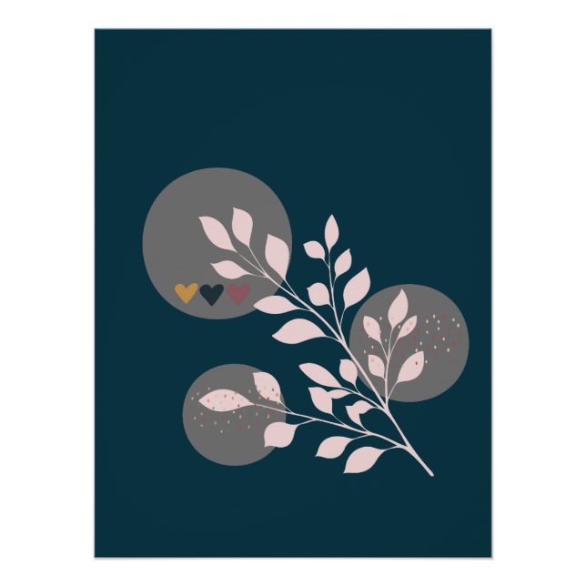 Póster Modern Boho Floral Poster brilhante (Frente)