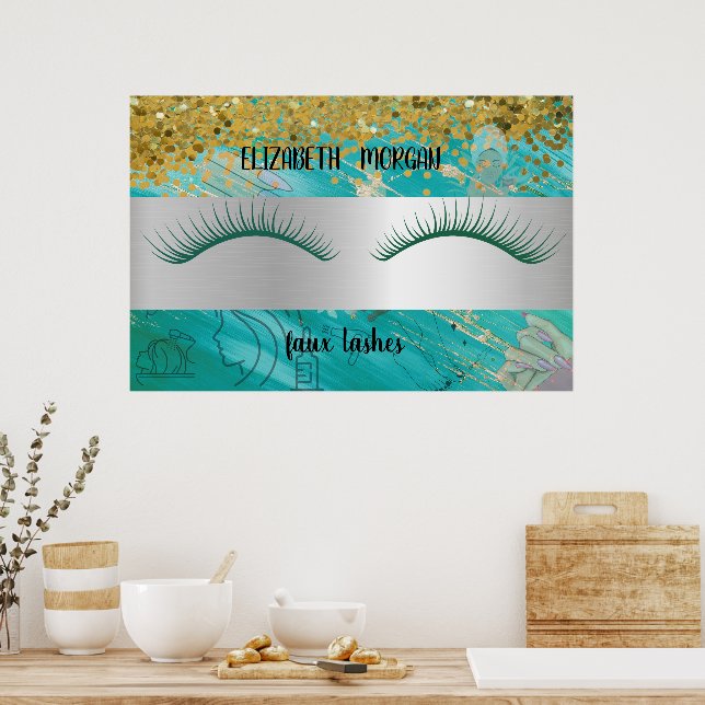 Poster Modern Bokeh,Stripe,Faux Lashes Po (Cozinha)