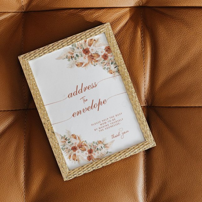 Poster Modern Bright Boho Endereço o Chá de envelope (Criador carregado)