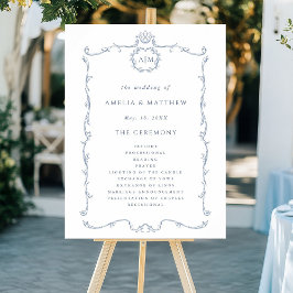 Poster Modern Classic French Wedding Ceremony Program 