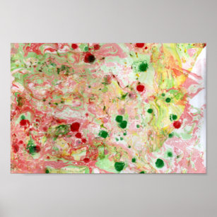 Poster Modern Colorful Abstract Green Pink Purple Red