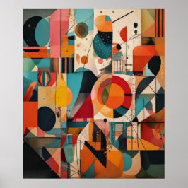 Poster Modern Cubist Geometric Shapes Abstract Art